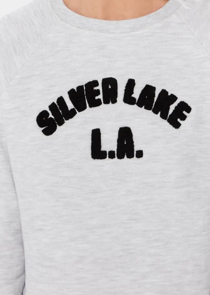 Whistles Silverlake Logo Sweat Grey Marl Women Sweatshirts