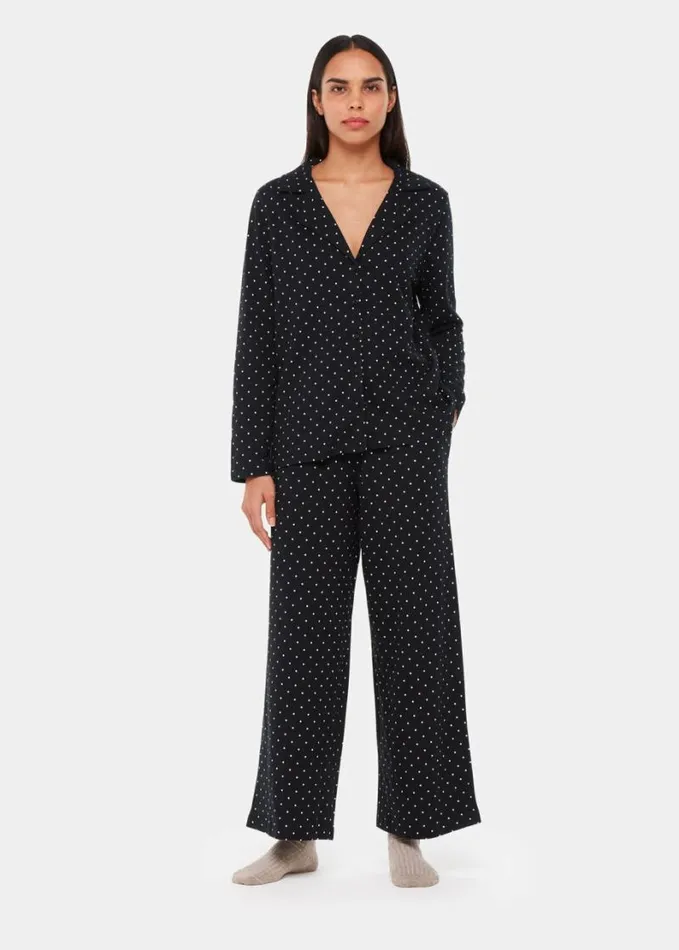 Whistles Spot Print Pyjama Set Blackmulti Women Pajamas
