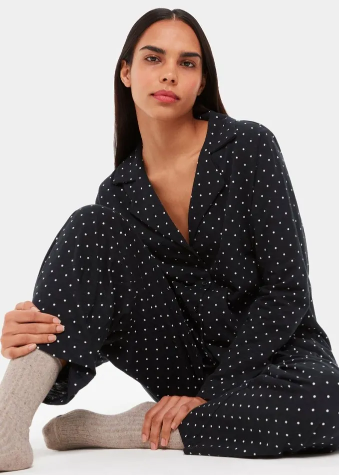 Whistles Spot Print Pyjama Set Blackmulti Women Pajamas