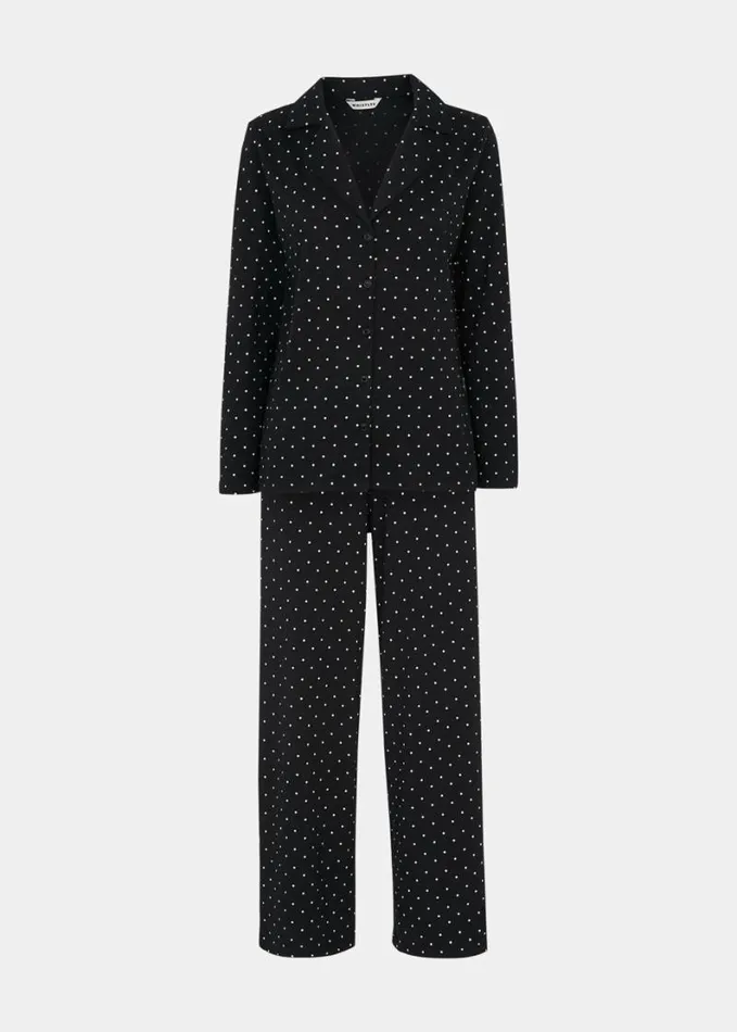 Whistles Spot Print Pyjama Set Blackmulti Women Pajamas