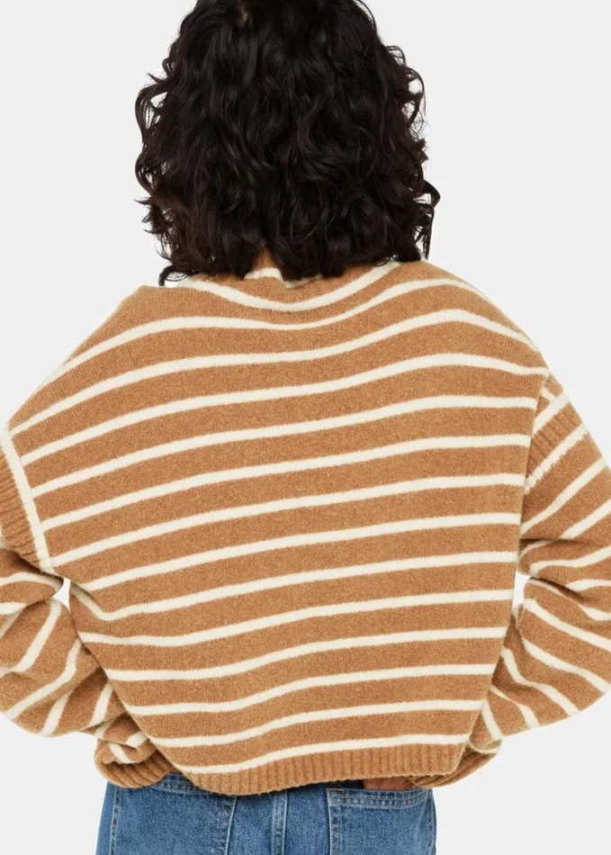Whistles Stripe Rib Detail Funnel Knit Creammulti Women Sweaters and Cashmere Whistles Stripe Rib Detail Funnel Knit Creammulti Women Sweaters and Cashmere