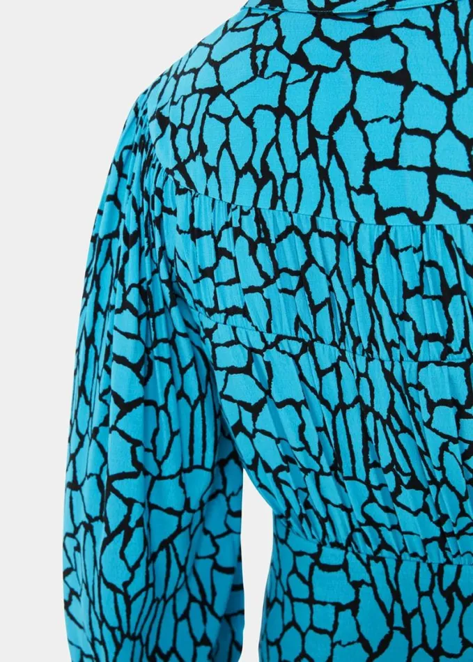 Whistles Terrazzo Print Midi Dress Bluemulti Women Dresses