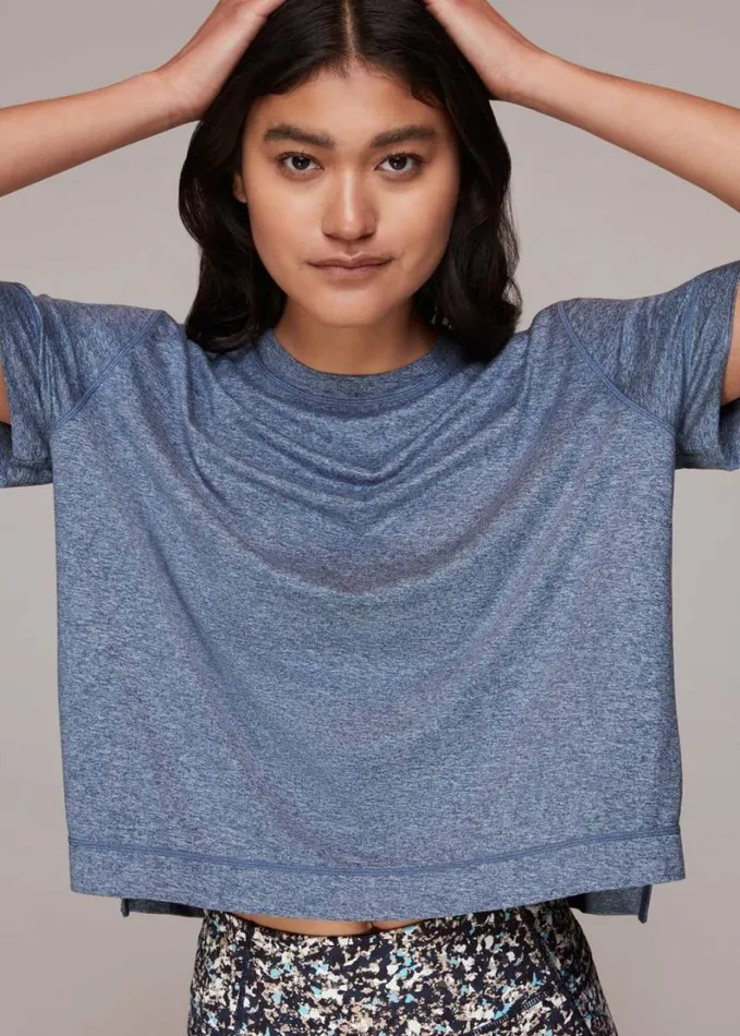 Whistles Ultimate Active Oversized Tee Navy Women Tops