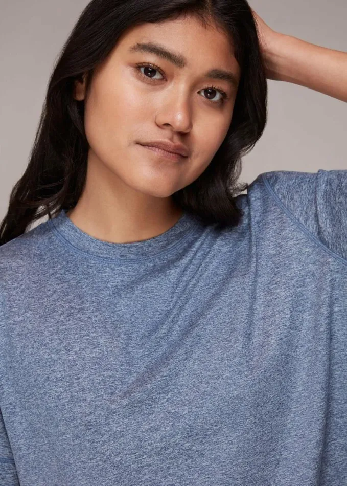 Whistles Ultimate Active Oversized Tee Navy Women Tops