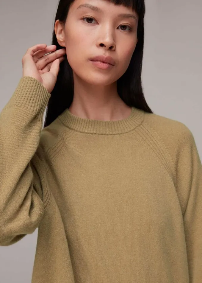 Whistles Ultimate Cashmere Crew Neck Camel Women Sweaters and Cashmere