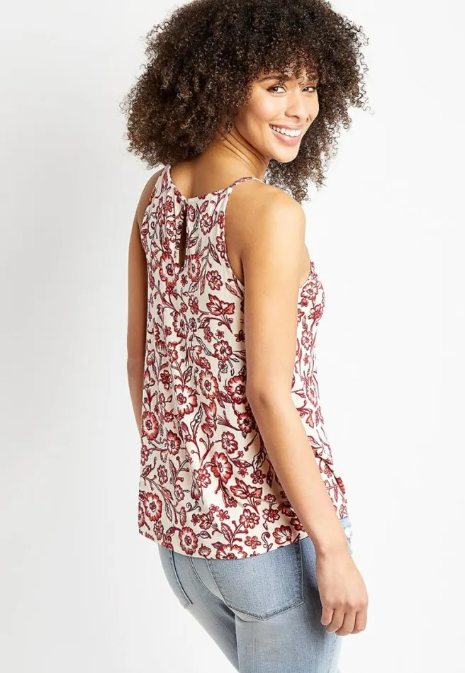 White Floral Macrame Tank Top Women Maurices Tops