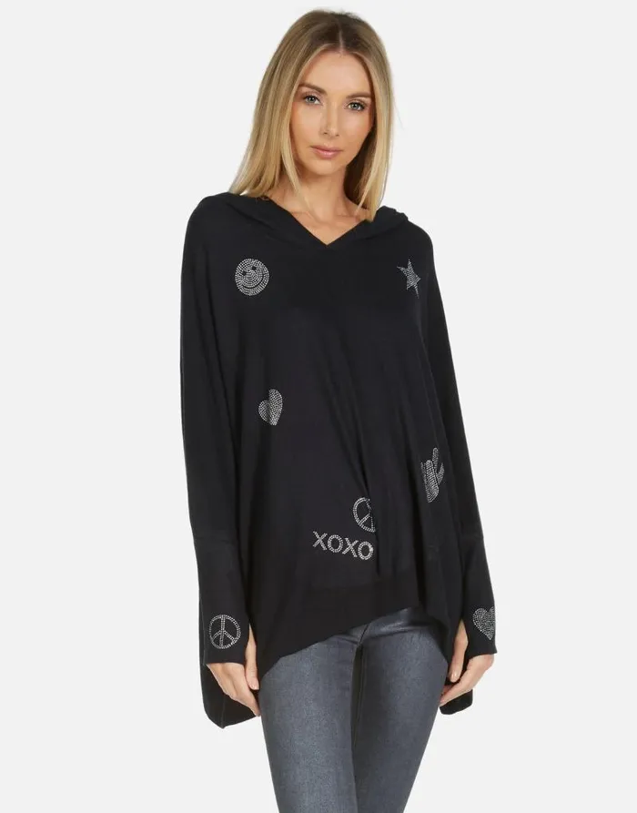 Wilma Crystal XO Elements Black Women Lauren Moshi Hoodies
