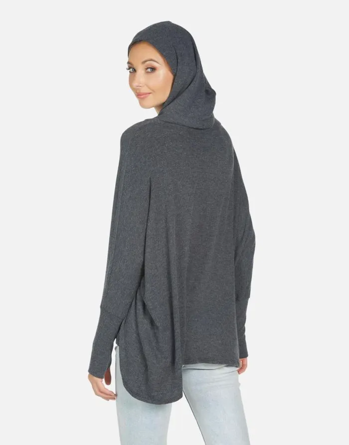 Wilma Tiger Tongue Heather Black Women Lauren Moshi Hoodies