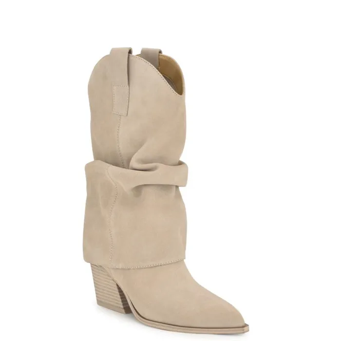 Wilton Western Boots Light Grey Suede Women Nine West Boots and Booties Wilton Western Boots Light Grey Suede Women Nine West Boots and Booties
