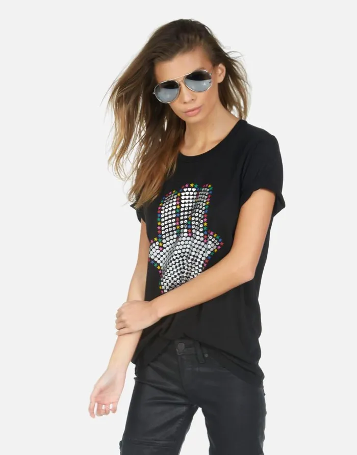 Wolf Hamsa Elements Black Women Lauren Moshi Short Sleeve