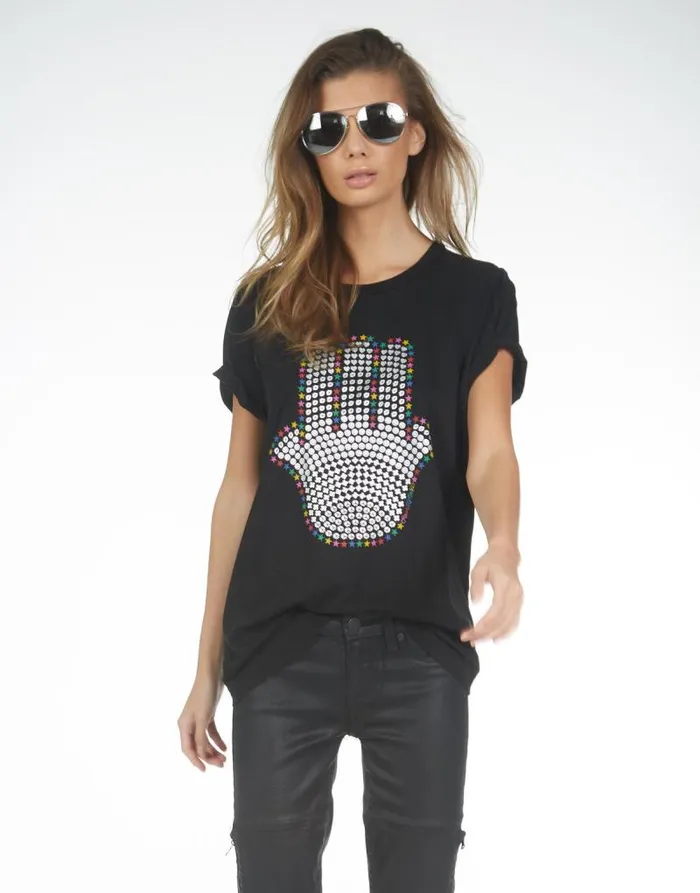 Wolf Hamsa Elements Black Women Lauren Moshi Short Sleeve