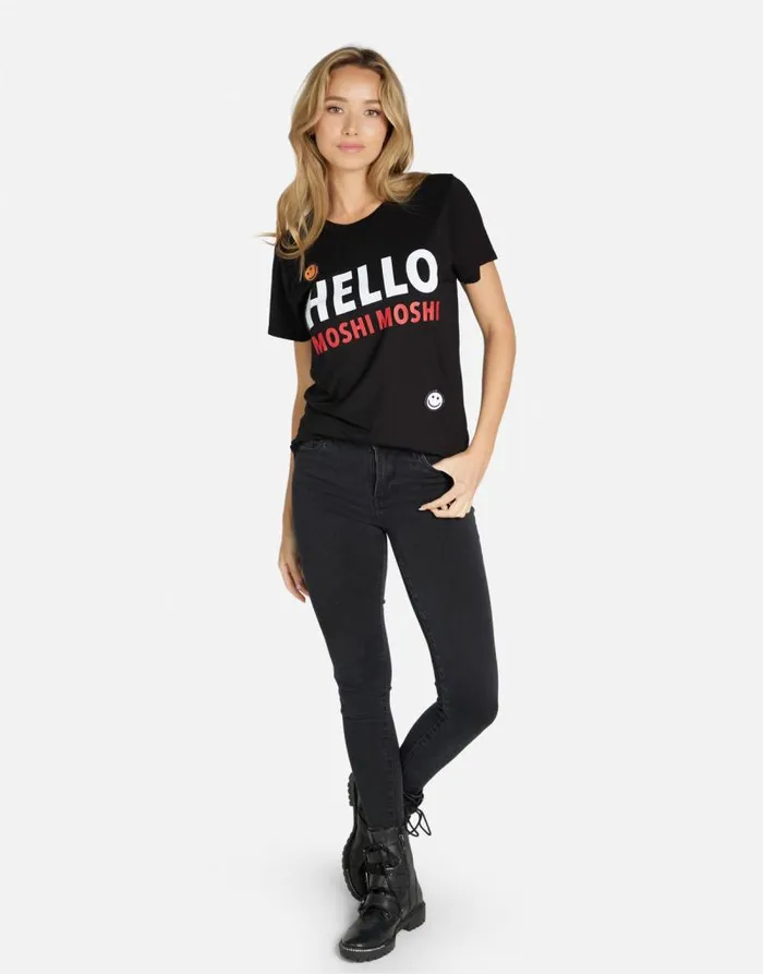 Wolf Hello Moshi Black Women Lauren Moshi Short Sleeve