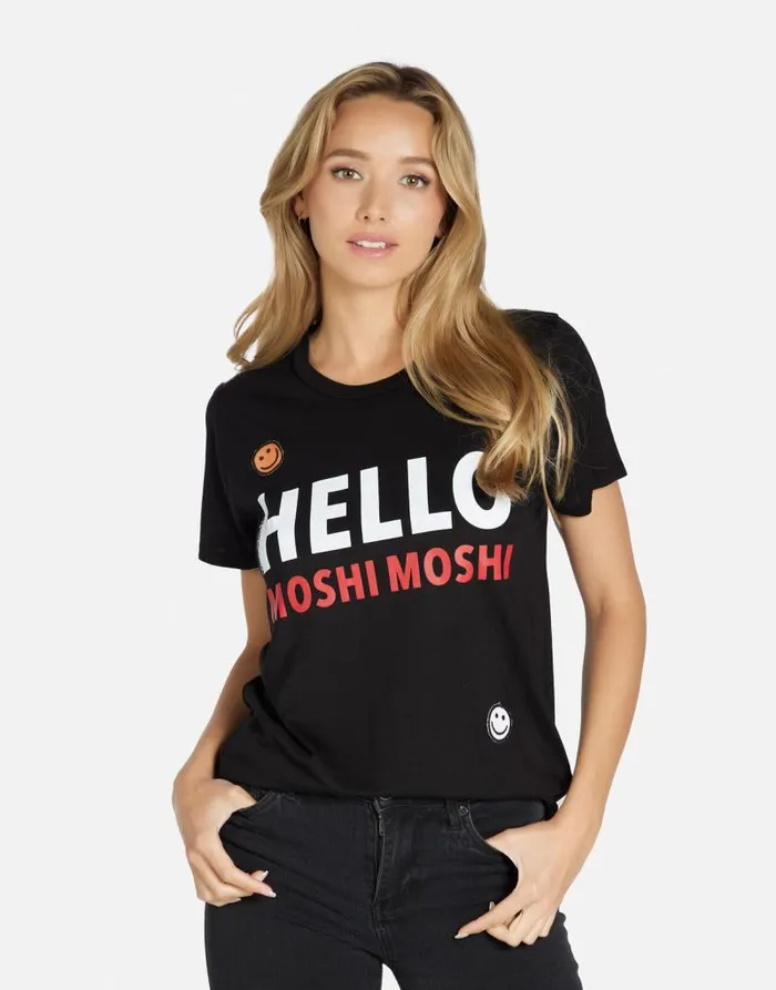 Wolf Hello Moshi Black Women Lauren Moshi Short Sleeve