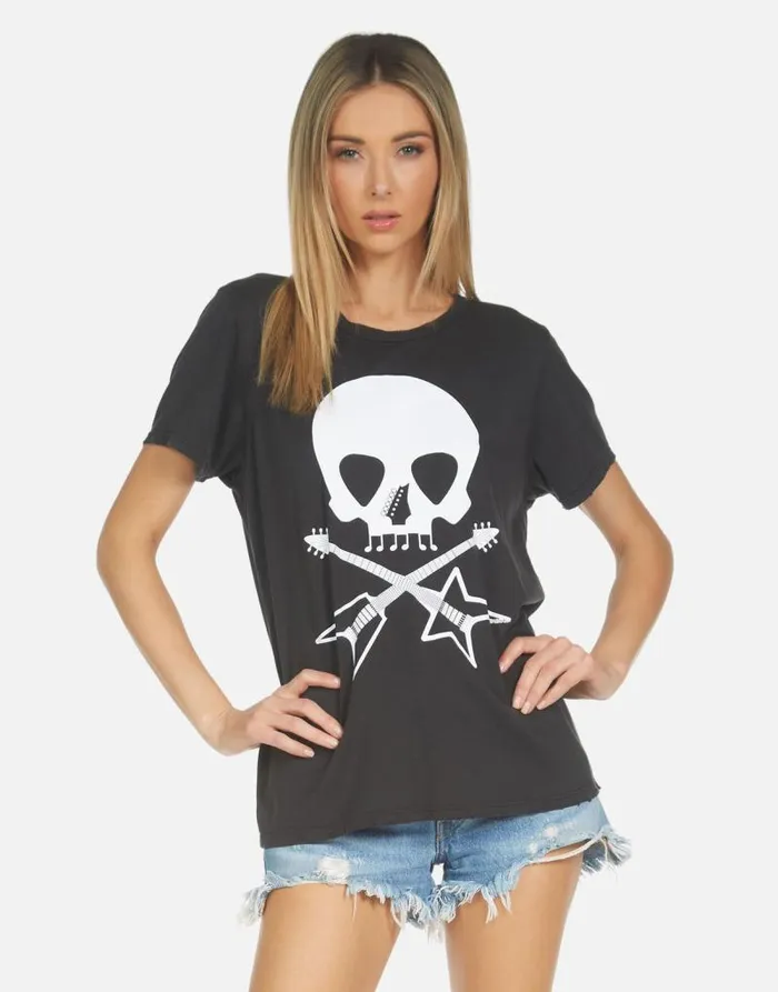 Wolf Music Skull Onyx Women Lauren Moshi Short Sleeve