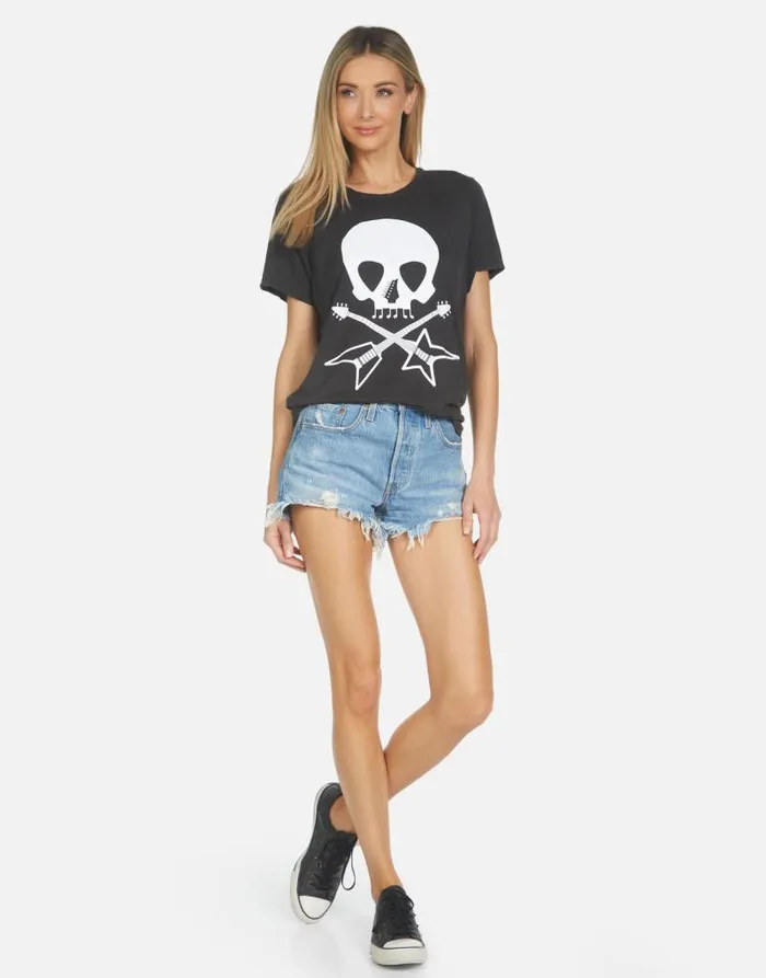 Wolf Music Skull Onyx Women Lauren Moshi Short Sleeve