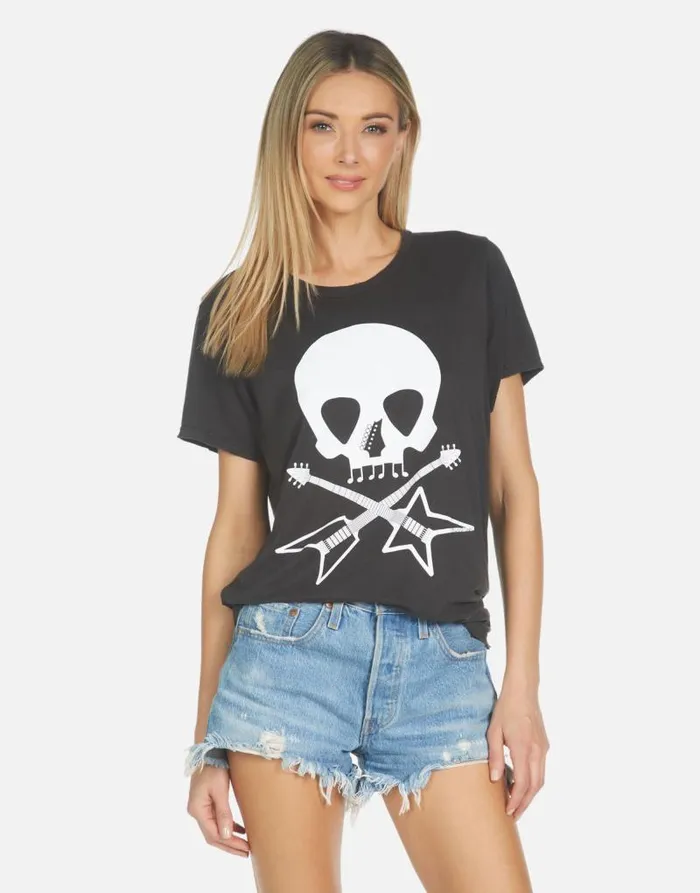 Wolf Music Skull Onyx Women Lauren Moshi Short Sleeve