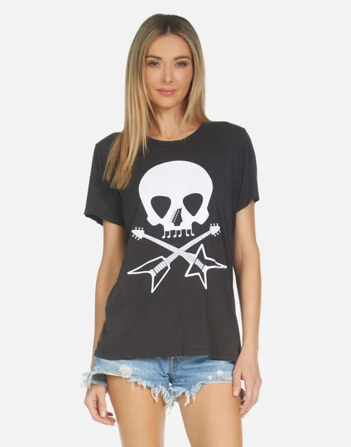 Wolf Music Skull Onyx Women Lauren Moshi Short Sleeve