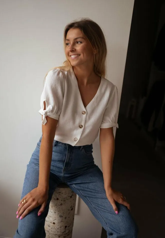 Women039s Clothing Blouses Easy Clothes Ecru Arya Blouse Women039s Clothing Blouses Easy Clothes Ecru Arya Blouse