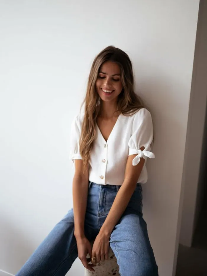 Women039s Clothing Blouses Easy Clothes Ecru Arya Blouse Women039s Clothing Blouses Easy Clothes Ecru Arya Blouse