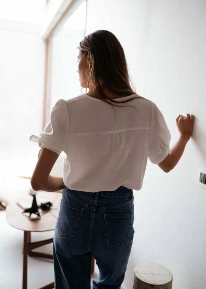 Women039s Clothing Blouses Easy Clothes Ecru Arya Blouse Women039s Clothing Blouses Easy Clothes Ecru Arya Blouse