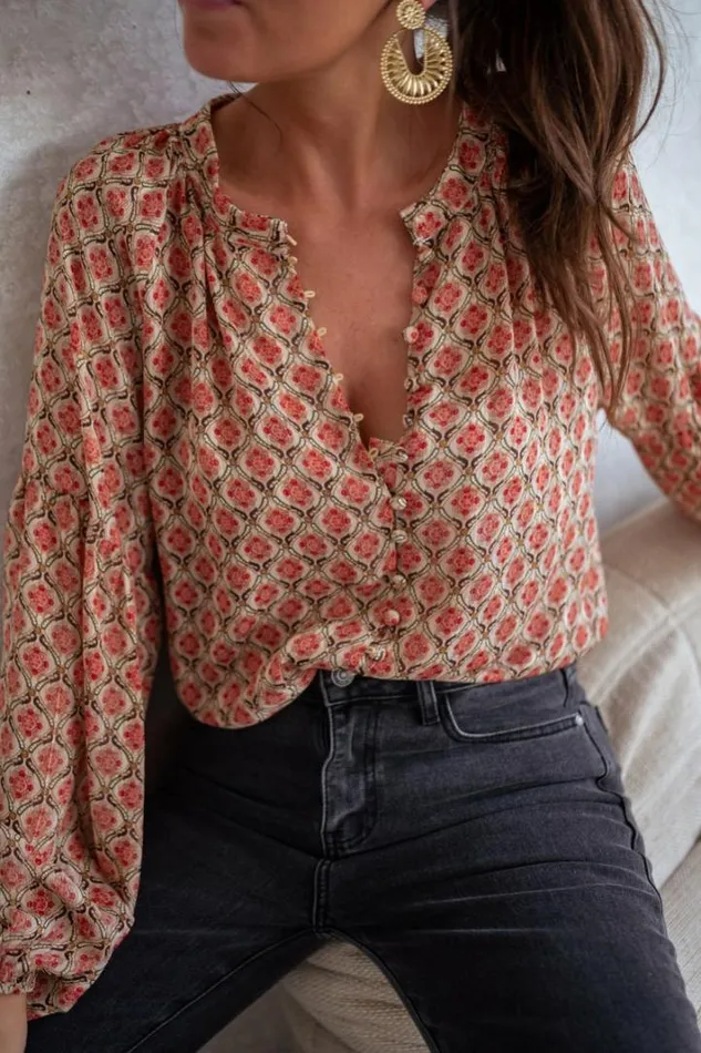Women039s Clothing Blouses Easy Clothes Patterned Tiffany Blouse