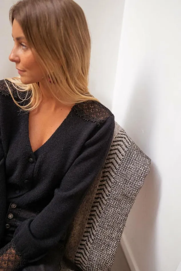 Women039s Clothing Cardigans Easy Clothes Black Lace Baltha Cardigan