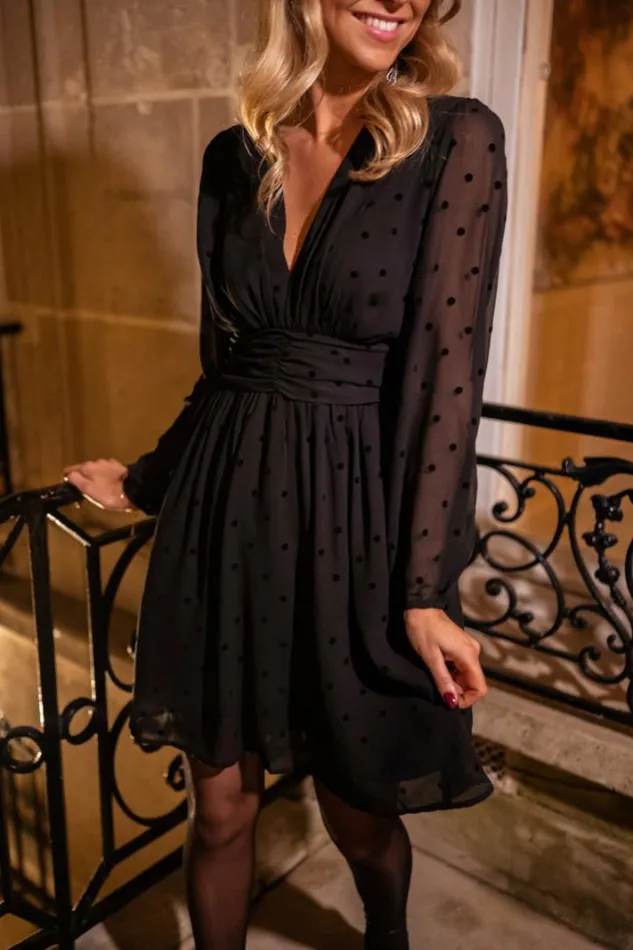 Women039s Clothing Dresses Easy Clothes Black Polka Dot Denise Dress