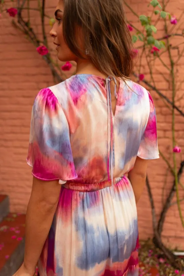 Women039s Clothing Dresses Easy Clothes Blue And Pink Patterned Franka Dress
