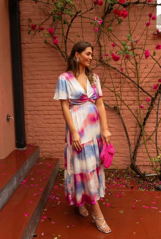 Women039s Clothing Dresses Easy Clothes Blue And Pink Patterned Franka Dress