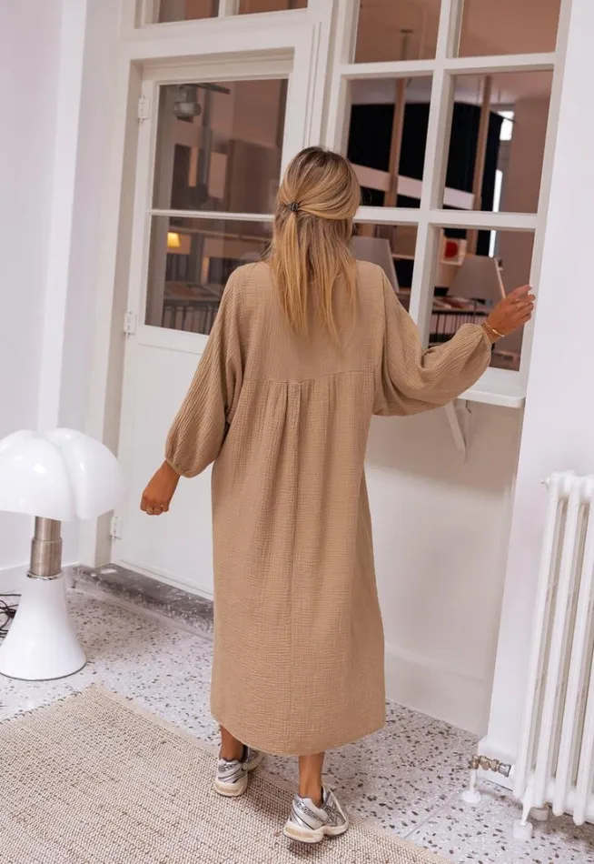 Women039s Clothing Dresses Easy Clothes Camel Nolan CottonGauze Dress Camel Women039s Clothing Dresses Easy Clothes Camel Nolan CottonGauze Dress Camel