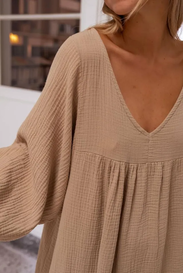 Women039s Clothing Dresses Easy Clothes Camel Nolan CottonGauze Dress Camel Women039s Clothing Dresses Easy Clothes Camel Nolan CottonGauze Dress Camel