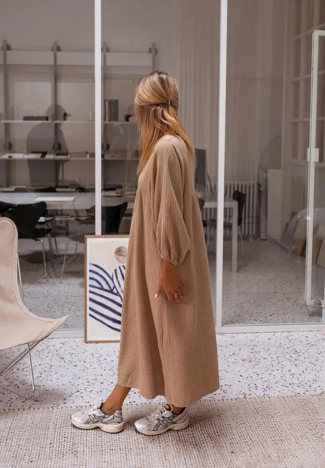 Women039s Clothing Dresses Easy Clothes Camel Nolan CottonGauze Dress Camel Women039s Clothing Dresses Easy Clothes Camel Nolan CottonGauze Dress Camel