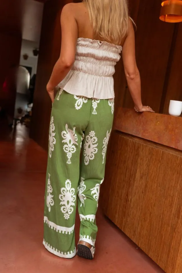 Women039s Clothing Pants and Jeans Easy Clothes Green Patterned Alena Pants Women039s Clothing Pants and Jeans Easy Clothes Green Patterned Alena Pants
