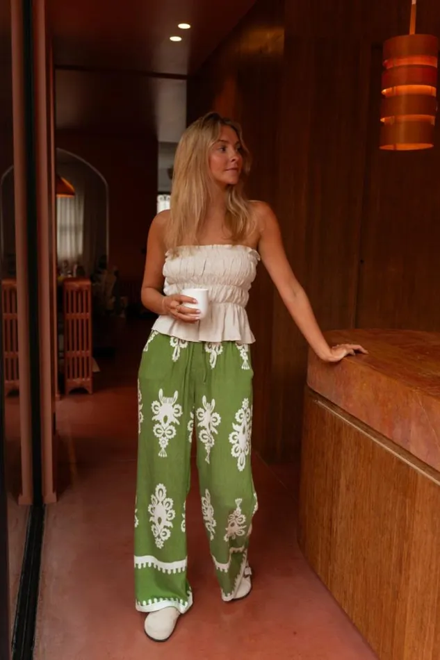 Women039s Clothing Pants and Jeans Easy Clothes Green Patterned Alena Pants Women039s Clothing Pants and Jeans Easy Clothes Green Patterned Alena Pants