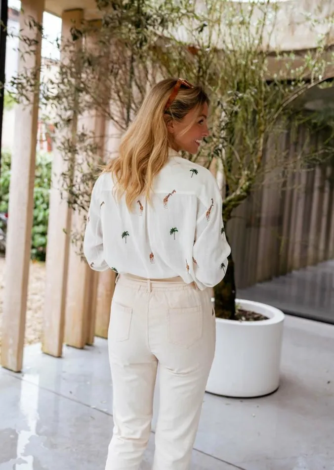 Women039s Clothing Shirts Easy Clothes Ecru Palmy Shirt Women039s Clothing Shirts Easy Clothes Ecru Palmy Shirt