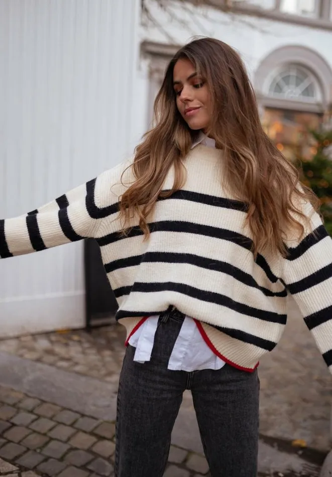 Women039s Clothing Sweaters Easy Clothes Ariba Sweater With Lines Women039s Clothing Sweaters Easy Clothes Ariba Sweater With Lines