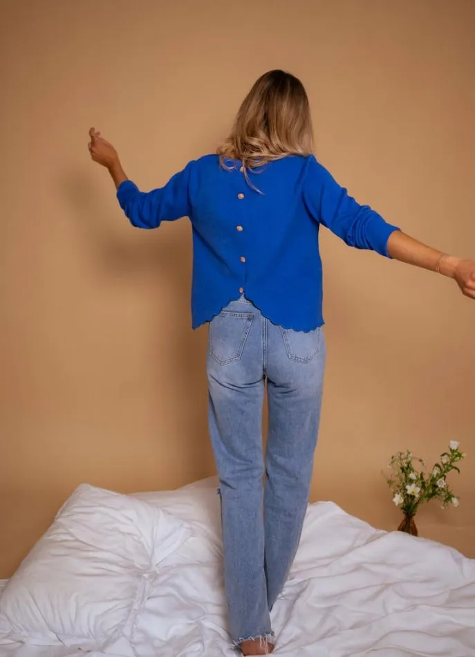 Women039s Clothing Sweaters Easy Clothes Blue Bess Sweater Blue