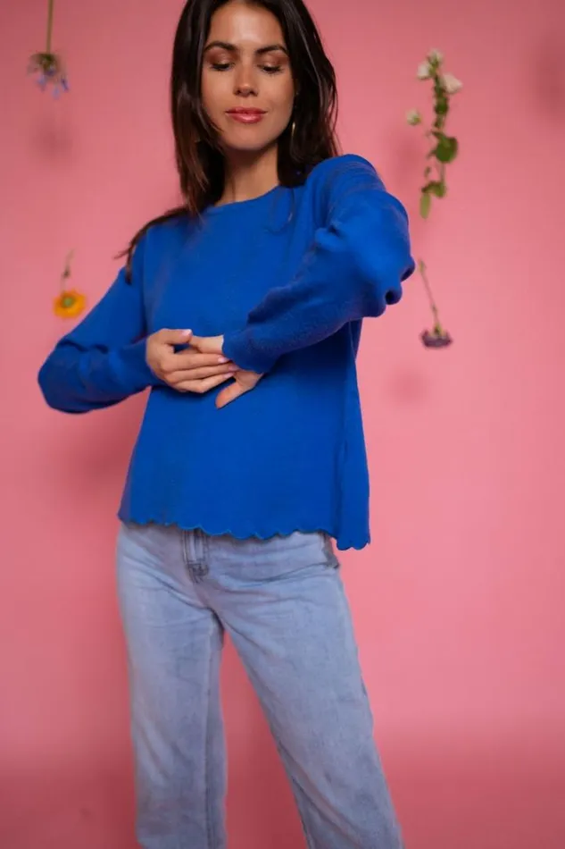 Women039s Clothing Sweaters Easy Clothes Blue Bess Sweater Blue