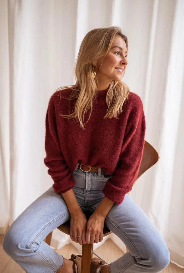 Women039s Clothing Sweaters Easy Clothes Brick Delya Sweater Brick
