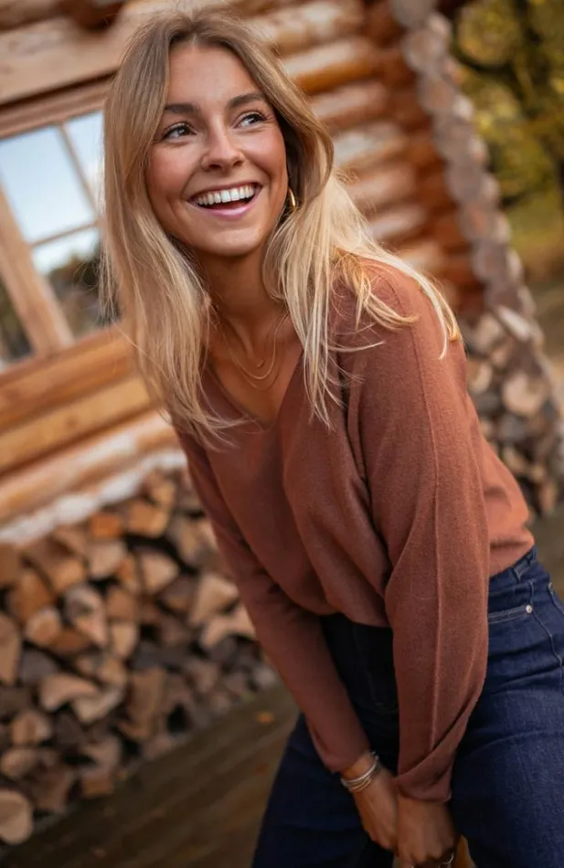 Women039s Clothing Sweaters Easy Clothes Chocolate Bouma Thin Sweater Chocolate