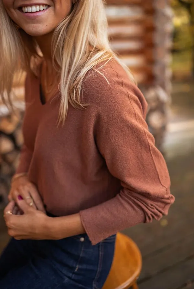 Women039s Clothing Sweaters Easy Clothes Chocolate Bouma Thin Sweater Chocolate
