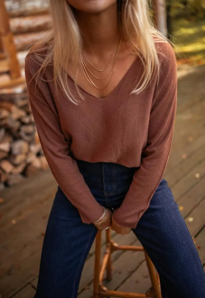 Women039s Clothing Sweaters Easy Clothes Chocolate Bouma Thin Sweater Chocolate