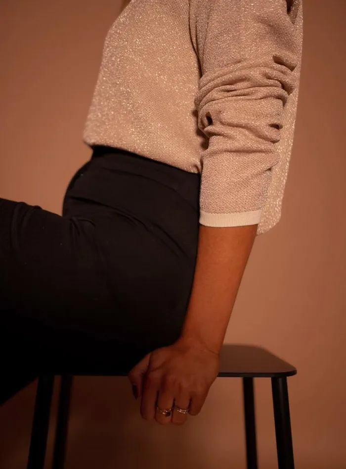 Women039s Clothing Sweaters Easy Clothes Golden Glittery Nohe Sweater Golden