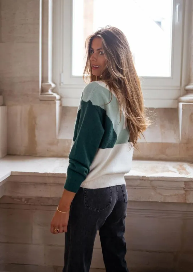 Women039s Clothing Sweaters Easy Clothes Green And Ecru Neve Sweater Green and Ecru Women039s Clothing Sweaters Easy Clothes Green And Ecru Neve Sweater Green and Ecru