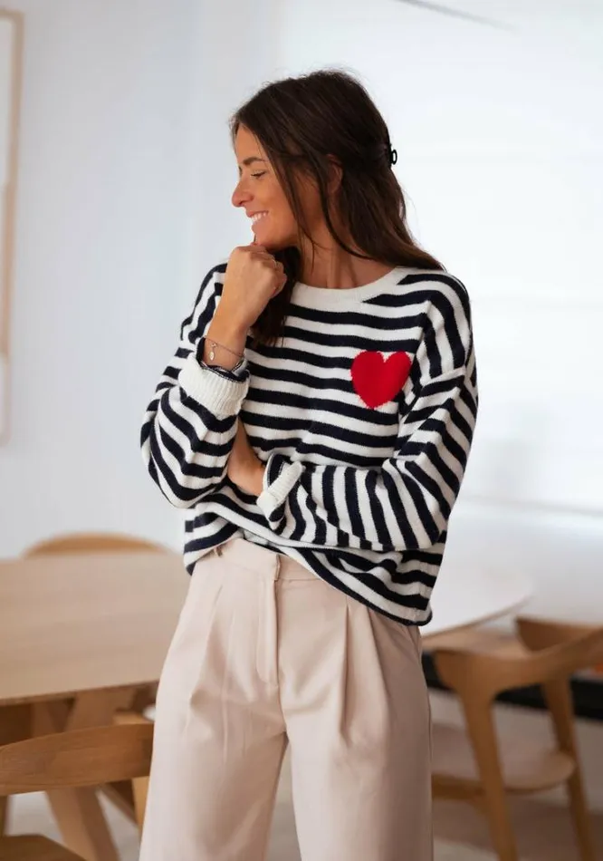 Women039s Clothing Sweaters Easy Clothes Maryline Sweater With Lines Women039s Clothing Sweaters Easy Clothes Maryline Sweater With Lines