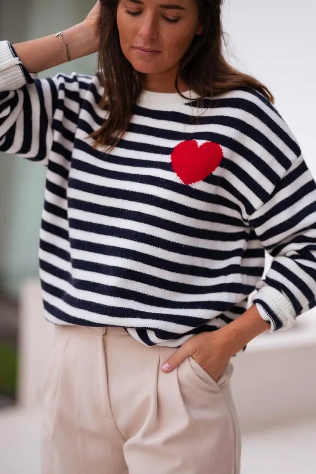 Women039s Clothing Sweaters Easy Clothes Maryline Sweater With Lines Women039s Clothing Sweaters Easy Clothes Maryline Sweater With Lines