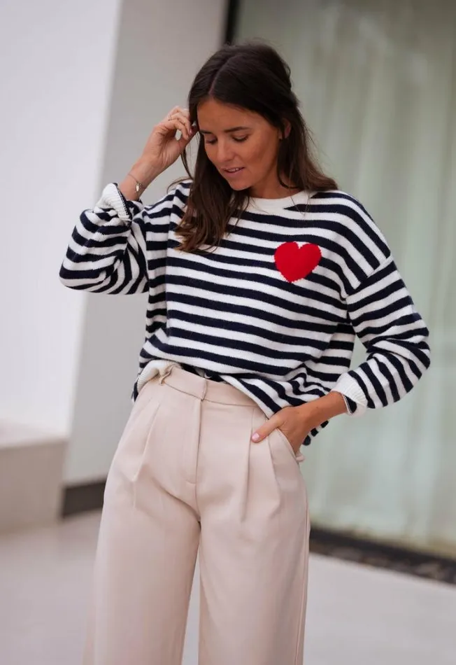 Women039s Clothing Sweaters Easy Clothes Maryline Sweater With Lines Women039s Clothing Sweaters Easy Clothes Maryline Sweater With Lines