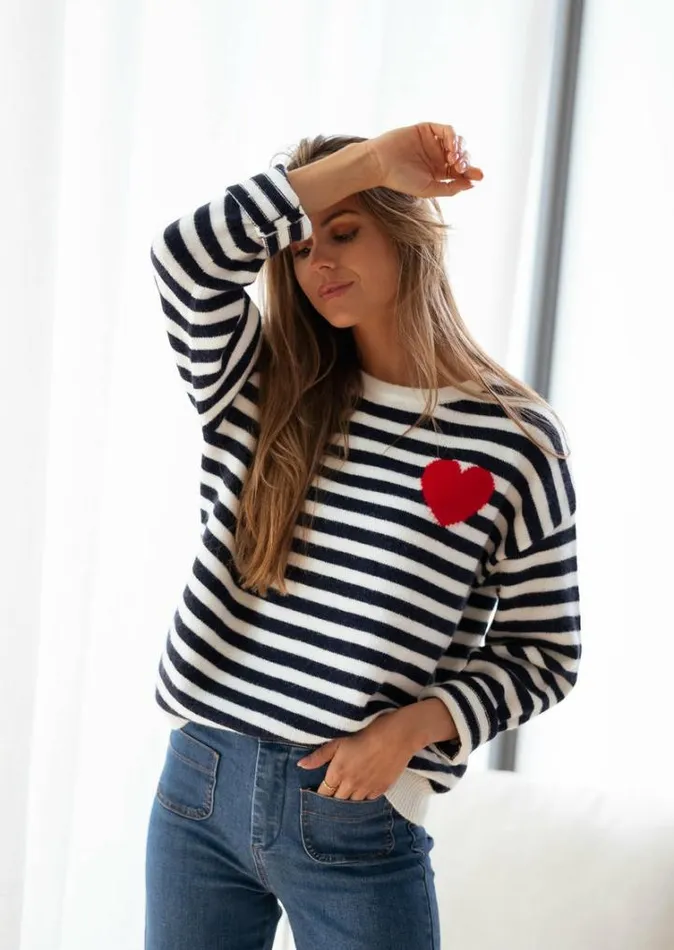 Women039s Clothing Sweaters Easy Clothes Maryline Sweater With Lines Women039s Clothing Sweaters Easy Clothes Maryline Sweater With Lines