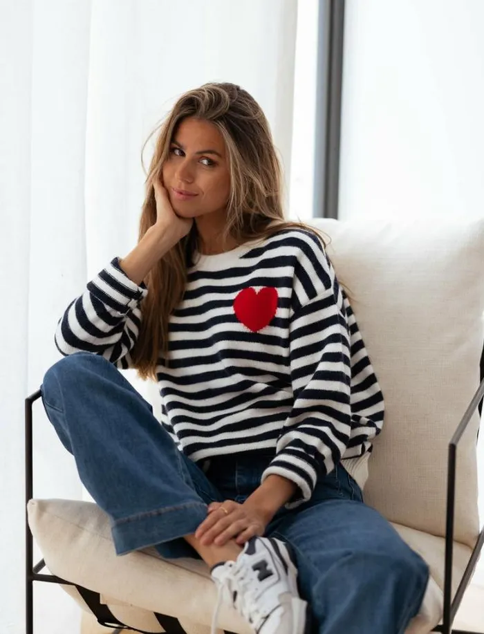 Women039s Clothing Sweaters Easy Clothes Maryline Sweater With Lines Women039s Clothing Sweaters Easy Clothes Maryline Sweater With Lines