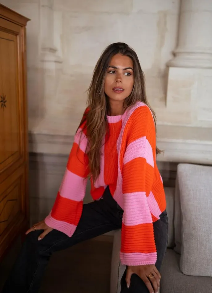 Women039s Clothing Sweaters Easy Clothes Pink And Orange Masson Sweater Pink and Orange Women039s Clothing Sweaters Easy Clothes Pink And Orange Masson Sweater Pink and Orange